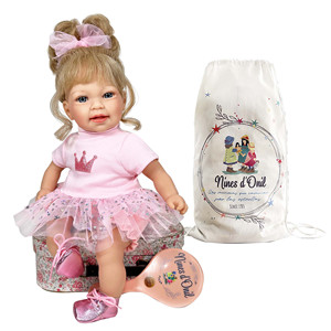 Búp bê công chúa tóc vàng thực tế LITTLE SUSI, đồ chơi vinyl mềm lấp lánh dành cho bé gái, phụ kiện búp bê hoạt hình, chất liệu silicon - Product Image 2