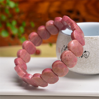Bracelet UJBOX en pierre naturelle grain de bois rouge, facetté, poli, fait main, pour femmes et hommes, bijou de mode en cristal