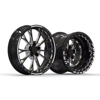 Jantes forgées Beadlock 2 pièces pour Drag Racing 5x114.3 5x120 Noir Brillant en Alliage pour Ford Mustang Falcon Holden Commodore HSV