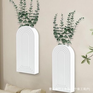 Wall Vase Wooden Hanging Vase For Living Room Bedroom Office Minimalist Design Floral <b>Display</b> Bud Shape - Product Image 1