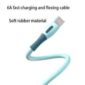 1.8m Type C To Type C Liquid Soft Silicone Charging And Data Cable