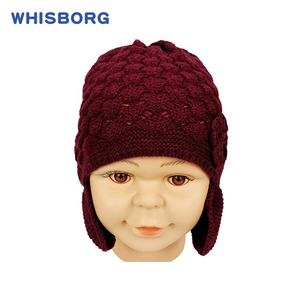 Venta al por mayor de lana sombrero niños sombrero de lana de punto de flor de <span class=keywords><strong>ganchillo</strong></span> sombrero - Product Image 3