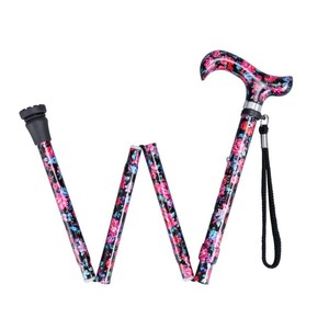 Bâton de marche pliable léger en alliage d'aluminium à cinq sections, imprimé floral, de la marque Hoshi Fashion, idéal comme cadeau - Product Image 5