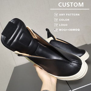 Botas de Tobillo para Hombre de Cuero Genuino, Diseño Moderno, Suela Gruesa y Suave, Botas Casuales a la Moda para Motocicleta, Aumentan la Estatura - Product Image 3