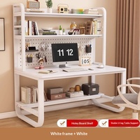 Bureau d'ordinateur avec panneau perforé, idéal pour la maison, adapté aux petits espaces, bureau d'étude pour étudiants, étagère intégrée, roulettes pivotantes, modèle 0626