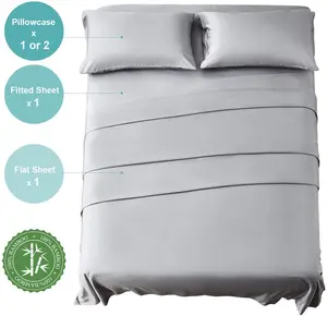 Breathable 4 pieces set OEKO-TEX certified cooling 100% organic bamboo sheets set with deep pocket