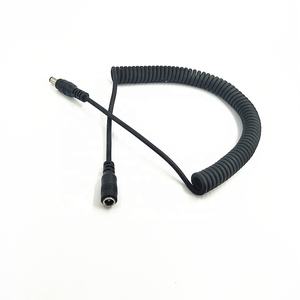 5.5x 2.1mm <span class=keywords><strong>DC</strong></span>電源延長ケーブル金メッキスパイラルコイル男性用5521純粋銅箔シールド電源 - Product Image 1