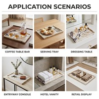Plateau de service ovale moderne en marbre Calacatta Viola Beige Doré 30x20cm 16mm d'épaisseur, en pierre naturelle, pour la maison, l'hôtel et la salle à manger