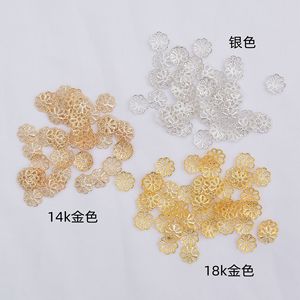 Flower Shape <b>Metal</b> Jewelry Findings 18K Gold And Silver Plated For <b>Bracelet</b> Making Eight Petaled Spacer Components - Product Image 4