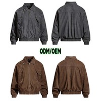 Veste avec logo personnalisé |   Veste de travail rétro américaine à col montant |   Vêtements d'extérieur décontractés unisexes de style Old Money, luxe discret