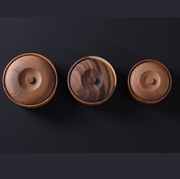 Tazones réutilisables classiques en bois d'acacia bols de fête écologiques avec couvercle ensemble de bols de service artisanaux avec logo personnalisé