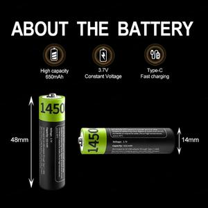 IILEER Vente Chaude 14500 2405mWh 3.7V Batteries Cylindriques Rechargeables USB Lithium-Ion à Décharge à Haut Débit Type C - Product Image 4