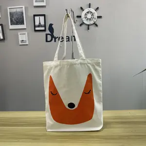Toptan özel Logo baskı çevre dostu geri dönüşümlü düz alışveriş promosyon Tote pamuklu kanvas çanta