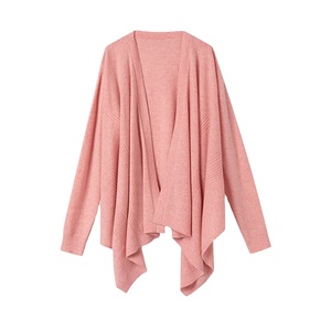 OEM ODM Wool Layering Cardigan Sweater Drop Shoulder Long Sleeve Solid Color Casual Wool Knit Outerwear For Women - Product Image 6