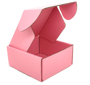 Kleine rosa Karton Wellpappe Mailer Boxen Prägung Aseptische Verpackung für kleine Unternehmen Bastel geschenke mit UV-Beständigkeit - Product Image 3