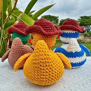 ตุ๊กตาสัตว์ผ้าฝ้ายถักโครเชต์ขนาดใหญ่ทำด้วยมือพร้อมหมวกผ้าคอตตอน PP - Product Image 5