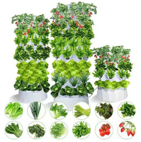Kit de système de culture hydroponique-Kit de jardin intérieur et extérieur, tour de légumes hydroponique, 48 dosettes, avec système de pompe, blanc