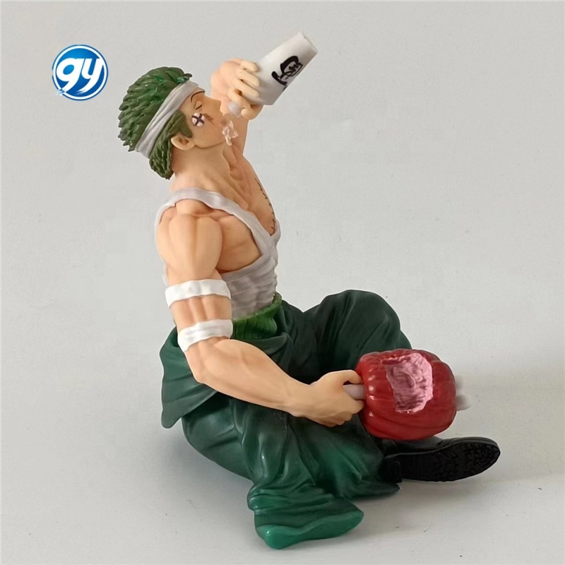One Pieced Zoro Drinking Sake Sitting Pose Desktop Statue