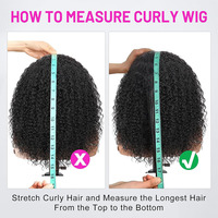 Perruque mi-longue à ondulations d'eau en cheveux humains, 3 en 1, sans colle, sans couture, à retourner, avec bandeau à cordon, densité 180%, perruque mi-longue bouclée