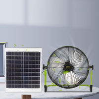 Ventilateur de table portable moderne avec panneau solaire, best-seller, 25W, métal, 3 pales, 12 vitesses, unité électrique à énergie solaire pour la vente en gros