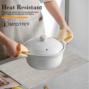 Vente en gros de sets de table tissés antidérapants résistants à la chaleur pour décoration de mariage personnalisés, napperon en <span class=keywords><strong>vinyle</strong></span> PVC lavable pour la maison, la <span class=keywords><strong>cuisine</strong></span> et la table à manger - Product Image 5