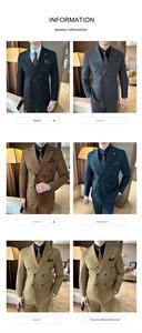 Set Slim Fit da <span class=keywords><strong>uomo</strong></span> con Logo personalizzato 3 pezzi Slim Fit a doppia striscia <span class=keywords><strong>smoking</strong></span> da festa abito da sposa <span class=keywords><strong>smoking</strong></span> e pantaloni - Product Image 5