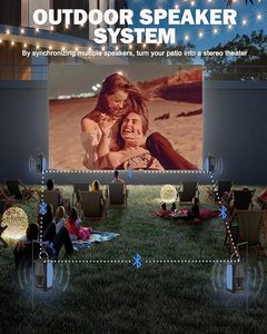 Hot Sale Inwa Outdoor Linkable <b>Wireless</b> <b>Speakers</b> 100 IPX5 Waterproof Karaoke Beat-driven Light Show Metal Cabinet App Control - Product Image 2
