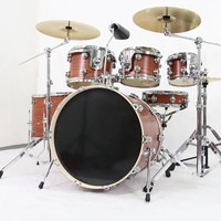 High Grade Walnut Veneer Acoustic Drum Set 7 Piece Complete Drum Kit With All Hardware Cymbals For Band Stage Performance Jazz