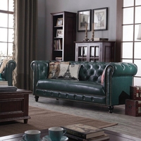 Direkter Fabrik verkauf Chesterfield Button Tufted Sofa Massivholz Leder Kissen für Wohnzimmer Nachtclub