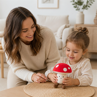 Zachte knuffel van paddenstoelvormig fruit, schattig realistisch kinderspeelgoed, kraamcadeau, huisdecoratie, gevuld met PP-katoen