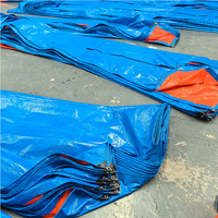 Bâche en PEHD enduite de PE, imperméable, coupe-vent, légère, pour auvent extérieur, avec œillets, bleue