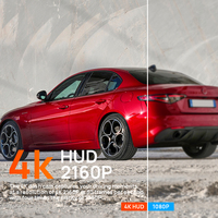Holroadx Caméra de tableau de bord WIFI 4K UHD avant/arrière avec vision nocturne, double objectif, Plug&Play, 64G, Alfa Romeo, 1 an