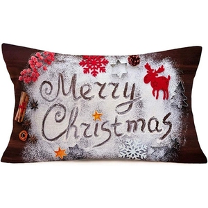 Fundas de Almohada Decorativas Navideñas con Frases, Decoración de Invierno, Fundas de Almohada Lumbares Navideñas Estilo Rústico para Sofá, Sala de Estar - Product Image 3