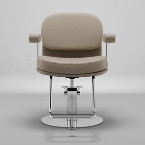 Silla de Estilismo de Lujo con Respaldo Curvo, Hidráulica, Giratoria 360°, Base Redonda Cromada para Salón de Belleza - Product Image 4