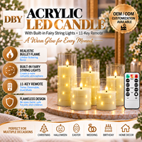 Bougies LED sans flamme à piles avec guirlandes lumineuses intégrées, pilier en plastique, minuterie, télécommande, décoration de Noël pour chambre à coucher