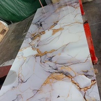 Panneau mural en PVC imperméable effet marbre UV 3MM, prix usine, installation facile, idéal pour salle de bain