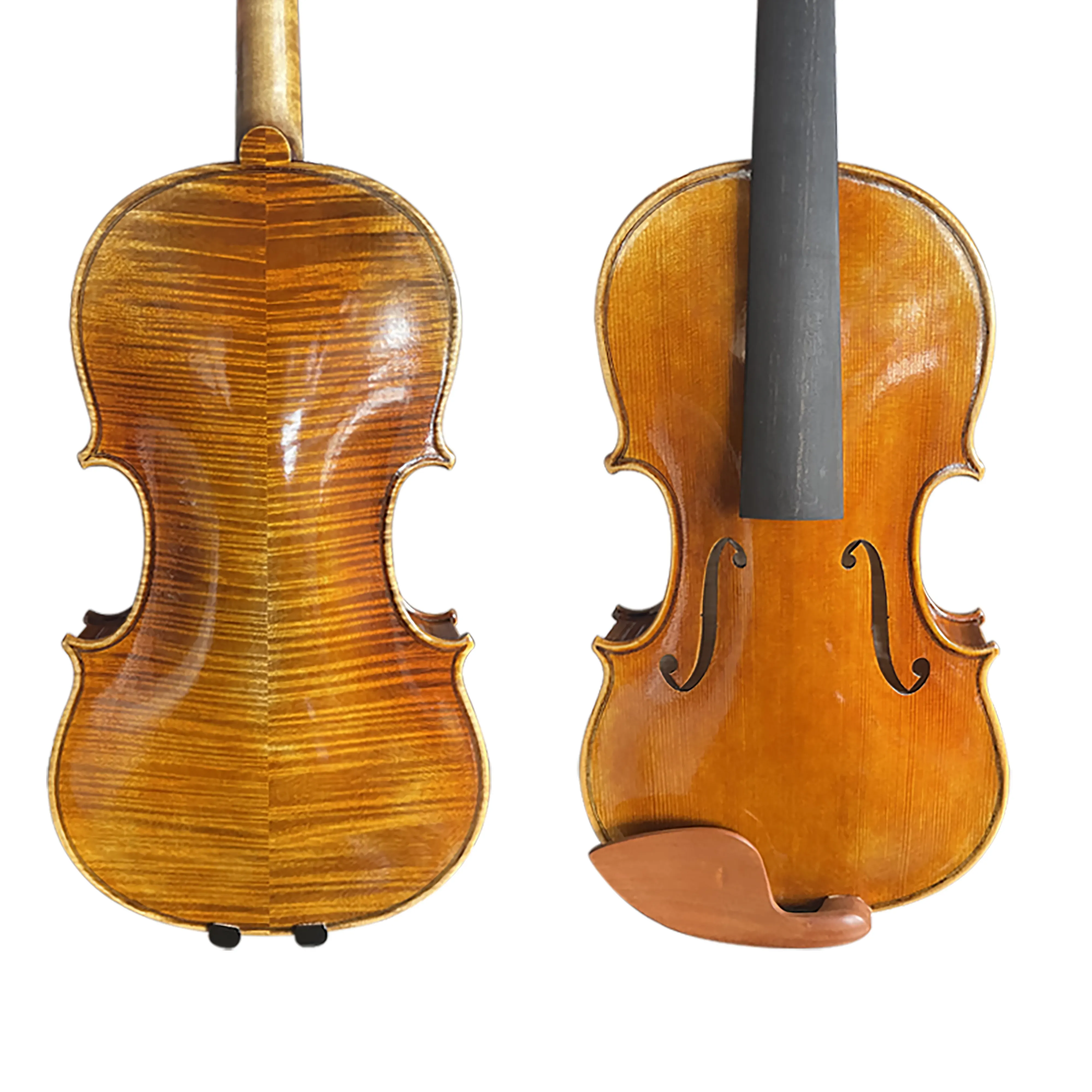 Suministro de fábrica Material europeo flameado Profesional 4/4 Violín hecho a mano