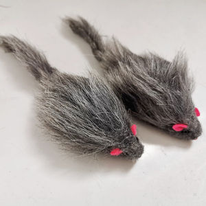 Jouet à mâcher interactif pour chat, en peluche grise de 16 cm, avec <span class=keywords><strong>papier</strong></span> froissé et couineur, pour la chasse, l'exercice et le soulagement de l'ennui - Product Image 4