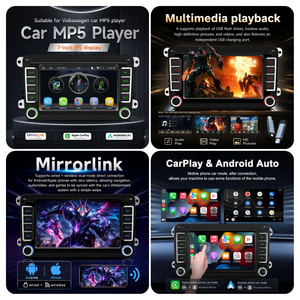 Autoradio <span class=keywords><strong>double</strong></span> <span class=keywords><strong>DIN</strong></span> 7 pouces pour VW avec CarPlay sans fil et Android Auto pour <span class=keywords><strong>Golf</strong></span> <span class=keywords><strong>5</strong></span>/6 Passat CC Jetta B6 B7 Lecteur radio Android pour voiture - Product Image 5
