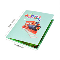 Moham 1pcs Pop-up 3D Train Carte de Voeux Enveloppe Set pour Joyeux Anniversaire Cartes Postales Cadeau Parfait pour Amis Enfants Étudiants