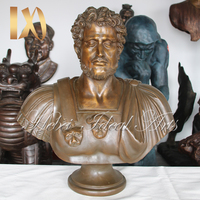Statue classique en bronze du buste de David, sculpture du buste de David de Michel-Ange, statue de tête en bronze