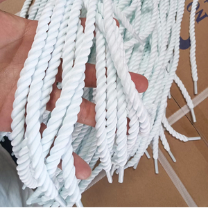 AF Lacets de chaussures à fleurs de cajou <span class=keywords><strong>Dunk</strong></span> Low round Twisted 7mm Thick Beige White Polyester Linen for Shoe Accessories - Product Image 2