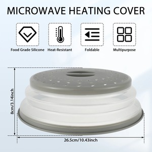 Cubierta Antisalpicaduras para Microondas de 10.5 Pulgadas, Plegable con Asa, Multifuncional, Libre de BPA, Apta para Lavavajillas - Product Image 3