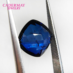 Royal Blue Square Cushion Synthetic Corundum Gemstone Loose Stone For Ring Making - Product Image 2