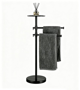 Portasciugamani Autoportante in Acciaio Inox 304 con Mensola, Finitura Nichel Spazzolato, Base Pesante e Robusta, Ecologico, per Hotel - Product Image 6
