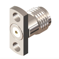 Conector SMA Hembra de 2 Orificios Desmontable con Brida, Diámetro de Brida de 0.48in, Espaciado entre Orificios de 0.328in, DC-27GHz con Aislador de Microondas