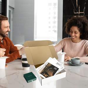 Ensemble de 25 boîtes d'expédition rectangulaires en <span class=keywords><strong>carton</strong></span> ondulé blanc recyclable de 11x10x3 pouces, petites boîtes d'expédition pour entreprises, boîtes de <span class=keywords><strong>rangement</strong></span> - Product Image 6