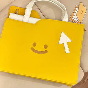 पु चमड़े के टोटे बैग कावली रचनात्मक लैपटॉप फ़ोल्डर क्रॉसबॉडी बैग - Product Image 5