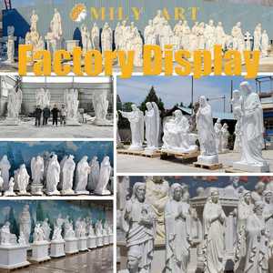 Sculpture de la Vierge Marie en marbre grandeur nature, statue religieuse de jardin extérieur, fournisseur de statues <span class=keywords><strong>catholiques</strong></span> sur mesure - Product Image 5