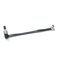 Câble USB A mâle vers USB C mâle 90° °   Câble court à angle droit 100 mm noir USB 2.0 moulé